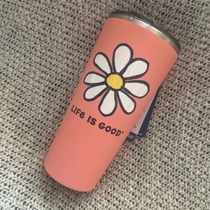 Life is good peach tumbler/cup
